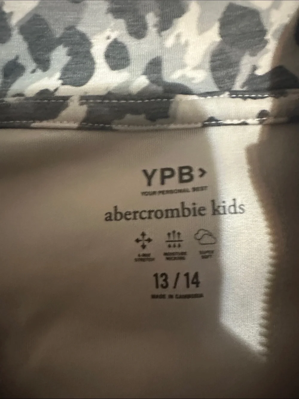 abercrombie kids Gray and Charcoal Leopard Hooded Pullover